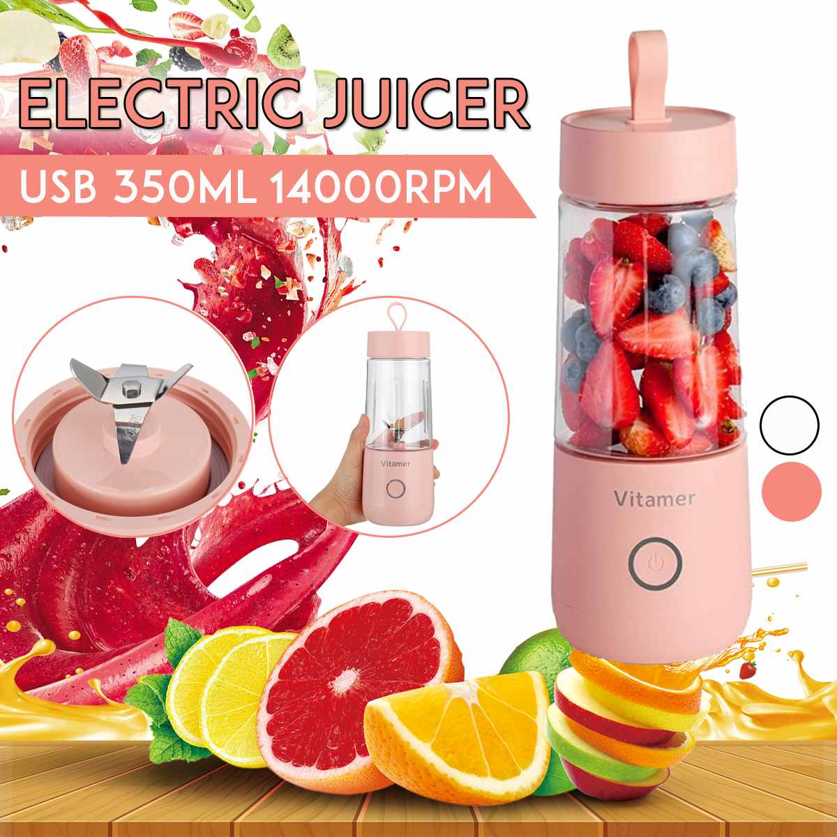 Portable Electric Blender – Smoothies Anytime, Anywhere